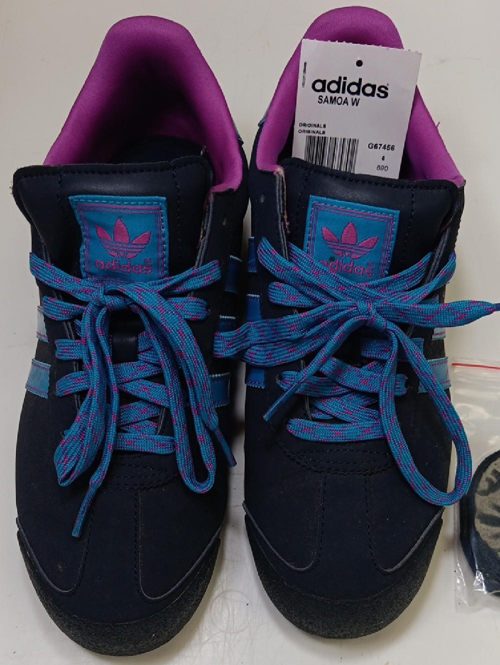 adidas Samoa W Navy Sneakers with Pink & Teal Accents